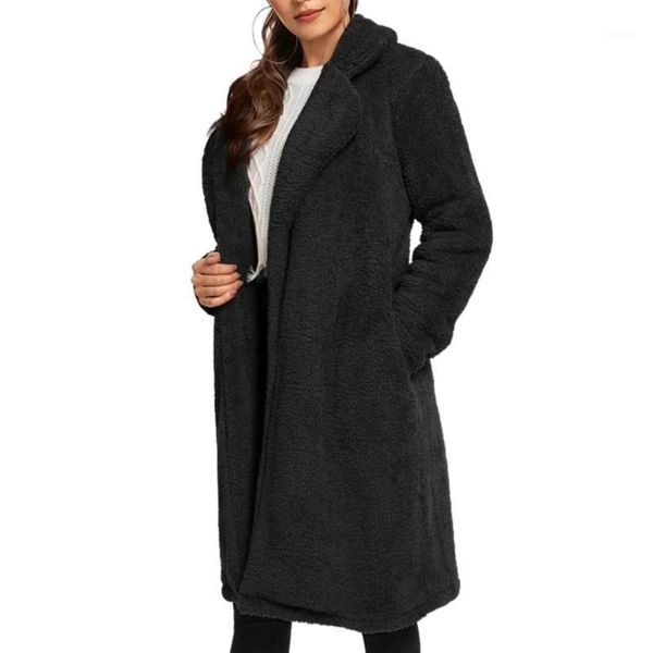 fleece coat women 2020 winter warm black long cardigan solid color turn dowm collor jacket long coat1, Black;brown
fleece coat women 2020 winter warm black long cardigan solid color turn dowm collor jacket long coat1, Black;brown