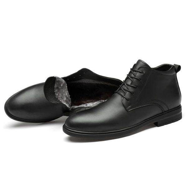 men's shoes winter with fur warm leather ankle boots men boots men business oxford warm dress classic shoes, Black
men's shoes winter with fur warm leather ankle boots men boots men business oxford warm dress classic shoes, Black