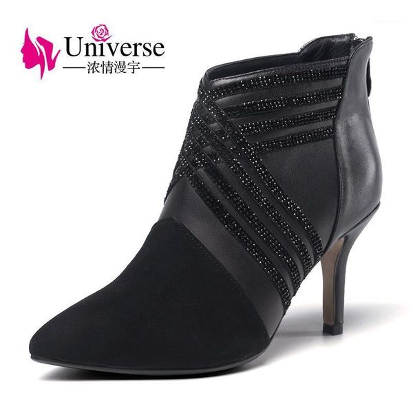 universe fashion 2020 boots women super high heels genuine leather upper with crystals g3641, Black
universe fashion 2020 boots women super high heels genuine leather upper with crystals g3641, Black
