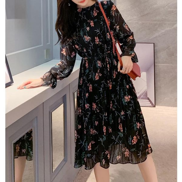 2020 women floral print dress lady elegant high waist dress 2020 spring chiffon ruffles o-neck female vestidos1, Black;gray
2020 women floral print dress lady elegant high waist dress 2020 spring chiffon ruffles o-neck female vestidos1, Black;gray