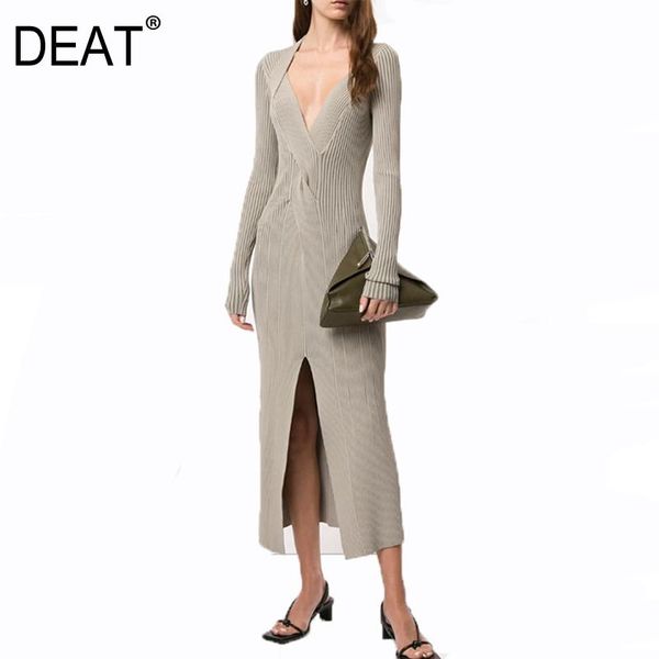 casual dresses deat women slim black kintted cross deep v-neck long sleeve vent hem stretch knitted dress famale124cm length j888, Black;gray
casual dresses deat women slim black kintted cross deep v-neck long sleeve vent hem stretch knitted dress famale124cm length j888, Black;gray