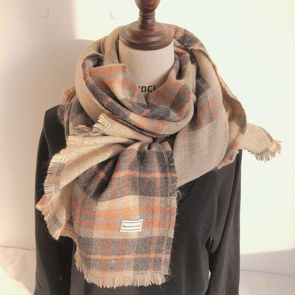 scarves korean style keep warmer winter fashion shawls luxury gift for women ladies plaid cashmere scarf, Blue;gray
scarves korean style keep warmer winter fashion shawls luxury gift for women ladies plaid cashmere scarf, Blue;gray
