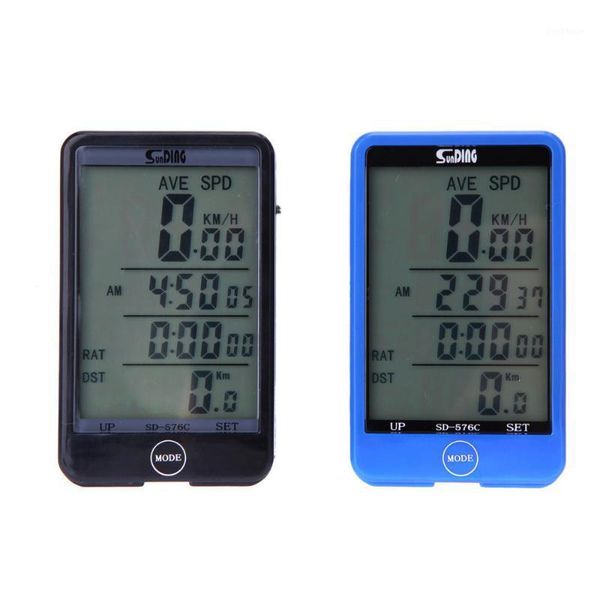 10pcs/lot multi-function lcd backlight display cycling bicycle bike computer wired odometer cadence speedometer bike speedometer1