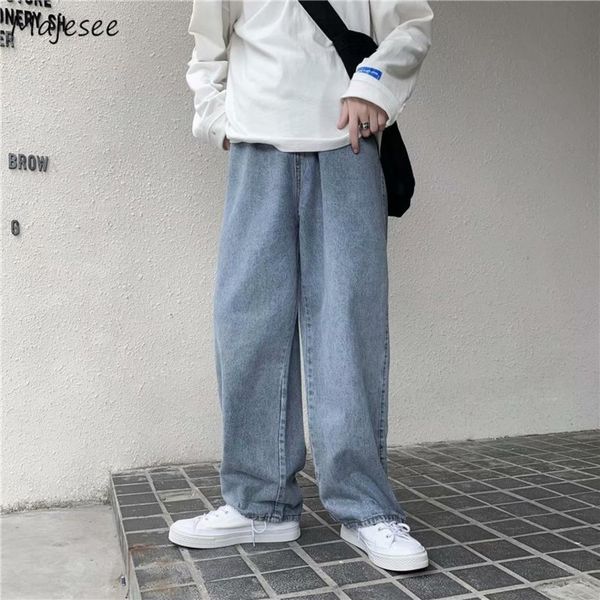 men's lace up solid jeans, loose , fashion, punk, loose, retro, chic, Blue