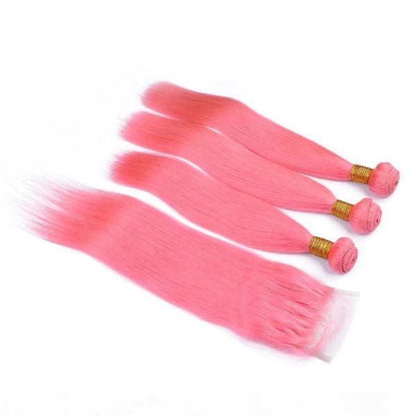 silky straight brazilian pink color human hair weaves with 4x4 lace closure pure pink virgin human hair bundles deals with closure, Black;brown
silky straight brazilian pink color human hair weaves with 4x4 lace closure pure pink virgin human hair bundles deals with closure, Black;brown