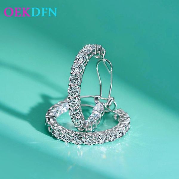 OEKDFN Luxury 100% 925 Sterling Silver Earrings Created Moissanite Gemstone Hoop Earrings Wedding Engagement Jewelry Women, Golden;silver
OEKDFN Luxury 100% 925 Sterling Silver Earrings Created Moissanite Gemstone Hoop Earrings Wedding Engagement Jewelry Women, Golden;silver