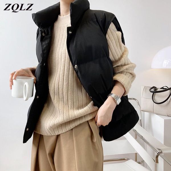 zqlz down cotton vest coat women 2021 new casual single breasted loose sleeveless jacket female black warm waistcoat mujer, Black;white
zqlz down cotton vest coat women 2021 new casual single breasted loose sleeveless jacket female black warm waistcoat mujer, Black;white