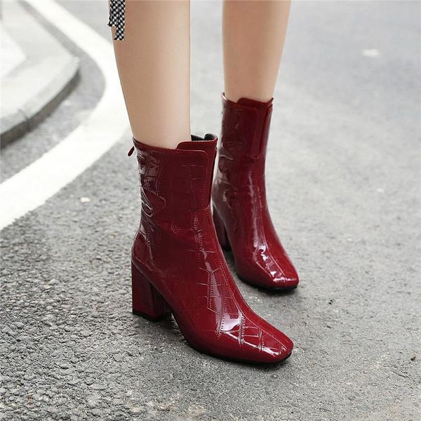 boots ymechic 2021 fashion white black block high heel ankle for women stone pattern back zipper square toe wedding bride shoes
boots ymechic 2021 fashion white black block high heel ankle for women stone pattern back zipper square toe wedding bride shoes