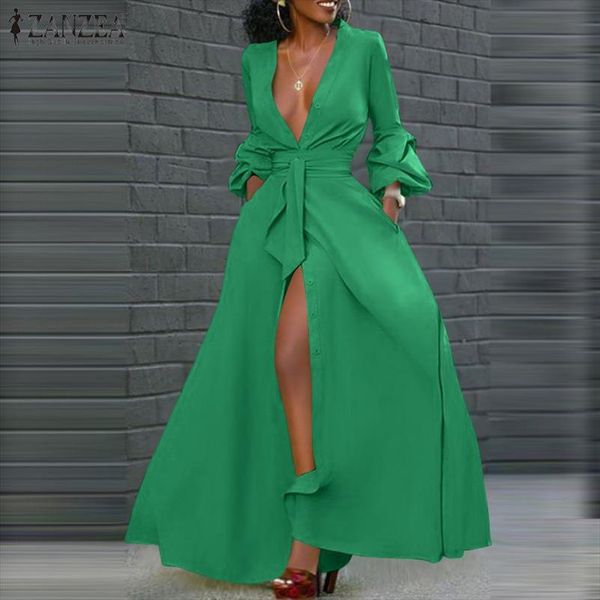 2021 zanzea fashion shirt dress womens summer sundress puff sleeve maxi vestidos female button solid robe plus size 5xl, Black;gray
2021 zanzea fashion shirt dress womens summer sundress puff sleeve maxi vestidos female button solid robe plus size 5xl, Black;gray