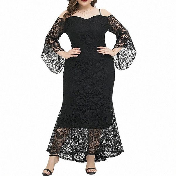 women's plus size sheath dress solid color v neck lace long sleeve fall summer work prom dress maxi long dress party daily / party r4if, Black 
women's plus size sheath dress solid color v neck lace long sleeve fall summer work prom dress maxi long dress party daily / party r4if, Black