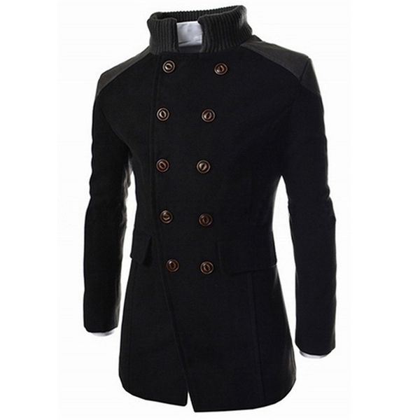men jacket warm winter trench long outwear button smart patchwork overcoat men stylish formal coats lj201110, Black
men jacket warm winter trench long outwear button smart patchwork overcoat men stylish formal coats lj201110, Black