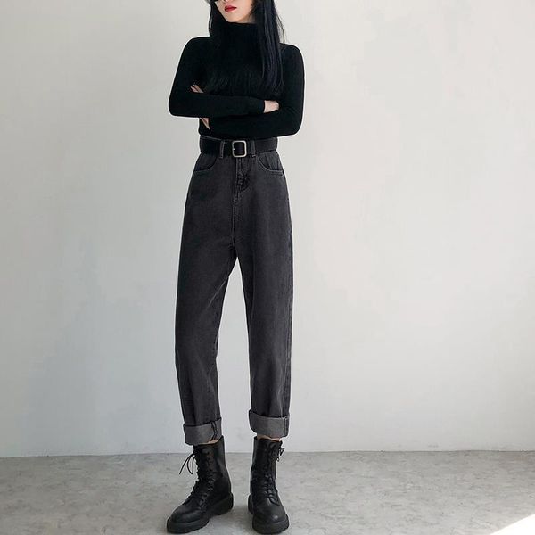 new fashion black gray solid jeans for woman street wear vintage high waist denim pants woman casual jean female plus size, Blue
new fashion black gray solid jeans for woman street wear vintage high waist denim pants woman casual jean female plus size, Blue
