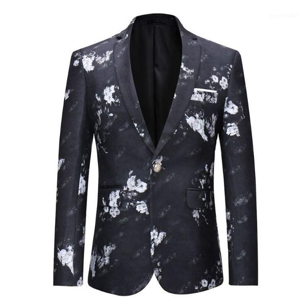 men's suits & blazers yffushi 2021 floral men suit jacket spring one button white flower print black blazer casual style slim fit fashi, White;black
men's suits & blazers yffushi 2021 floral men suit jacket spring one button white flower print black blazer casual style slim fit fashi, White;black