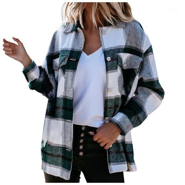 women autumn plaid print lapel thick wool jacket fashion long sleeve pocket oversized overcoat #t2g1, Black;brown
women autumn plaid print lapel thick wool jacket fashion long sleeve pocket oversized overcoat #t2g1, Black;brown
