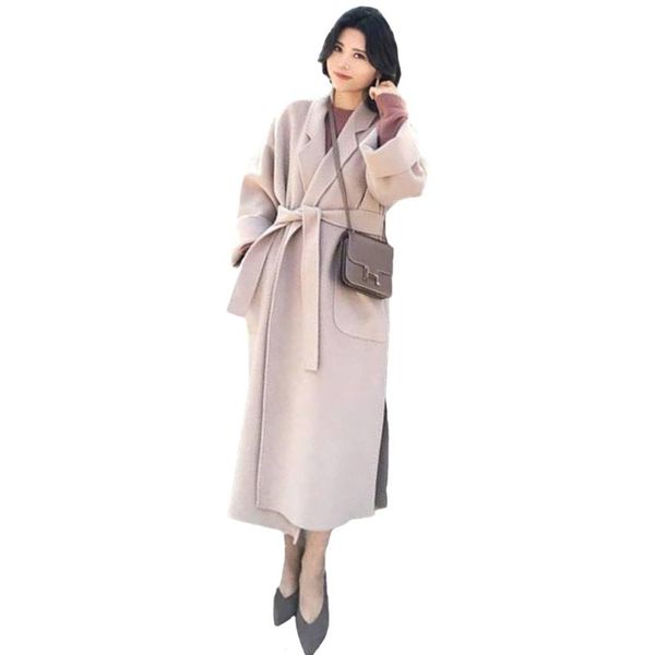 Winter Thick Coat Loose Long Section Lapel Wool Coat Autumn Casual Long-Sleeved Cardigan New Women's Belt Strap Thick Warm, Black
Winter Thick Coat Loose Long Section Lapel Wool Coat Autumn Casual Long-Sleeved Cardigan New Women's Belt Strap Thick Warm, Black