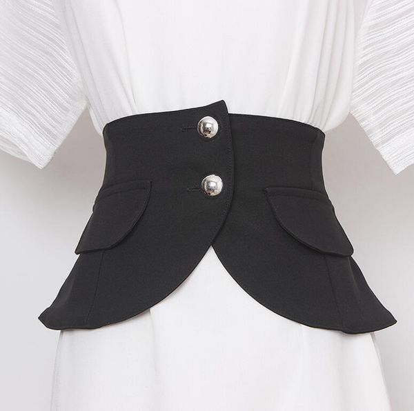 women's runway fashion black fabric pocket cummerbunds female dress corsets waistband belts decoration wide belt r664, Black;brown
women's runway fashion black fabric pocket cummerbunds female dress corsets waistband belts decoration wide belt r664, Black;brown