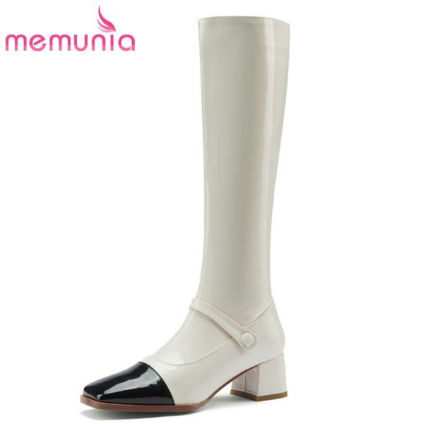boots memunia 2021 patent leather knee high women heels casual party shoes square toe zip autumn long, Black
boots memunia 2021 patent leather knee high women heels casual party shoes square toe zip autumn long, Black