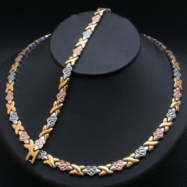 wholesale fashion stainless steel metal silver& gold color plated heart chain necklace & bracelet jewelry set for woman sfkkaade
wholesale fashion stainless steel metal silver& gold color plated heart chain necklace & bracelet jewelry set for woman sfkkaade