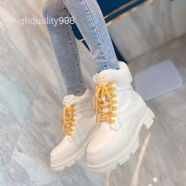 boots high end quality white thick soled martin boots women's autumn winter lace up round head leather muffin bottom heel short, Black
boots high end quality white thick soled martin boots women's autumn winter lace up round head leather muffin bottom heel short, Black