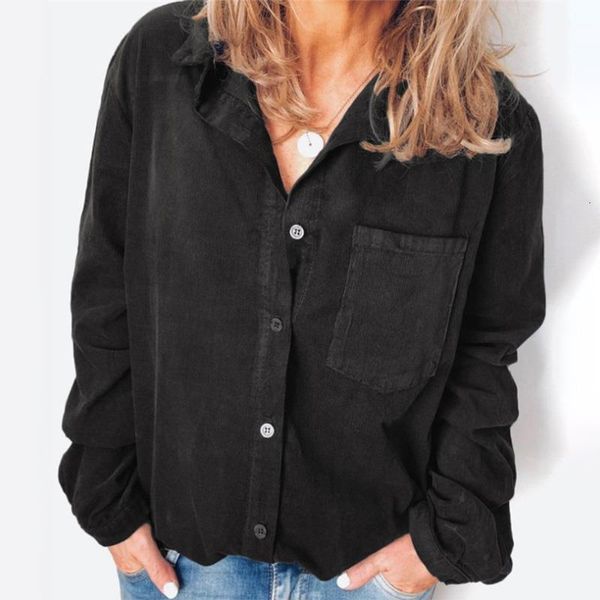 autumn corduroy plus size women's shirt turn down collar single breasted female shirts coat long sleeve pocket loose clothes, White
autumn corduroy plus size women's shirt turn down collar single breasted female shirts coat long sleeve pocket loose clothes, White