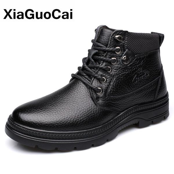 warm men boots winter cotton shoes casual fashion male snow boots plush genuine leather lace up round toe mans footwear 2020, Black
warm men boots winter cotton shoes casual fashion male snow boots plush genuine leather lace up round toe mans footwear 2020, Black