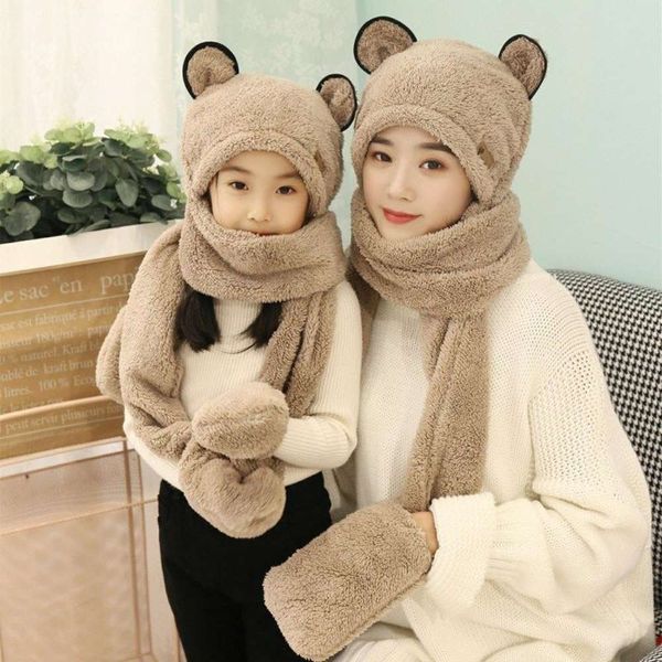 korean version parent-child hat scarf glove three one suit warm in autumn and winter thickened earmuff, Red;brown
korean version parent-child hat scarf glove three one suit warm in autumn and winter thickened earmuff, Red;brown
