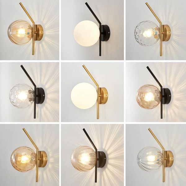 wall lamp modern simple gold / black metal led e27 scones bedroom glass globe indoor lighting lamparas fixtures
wall lamp modern simple gold / black metal led e27 scones bedroom glass globe indoor lighting lamparas fixtures