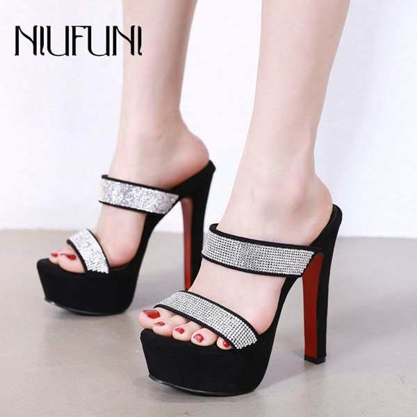 2021 summer new arrival high-heeled thick with a word with rhinestone slippers waterproof platform shoes wearing female sandals, Black
2021 summer new arrival high-heeled thick with a word with rhinestone slippers waterproof platform shoes wearing female sandals, Black