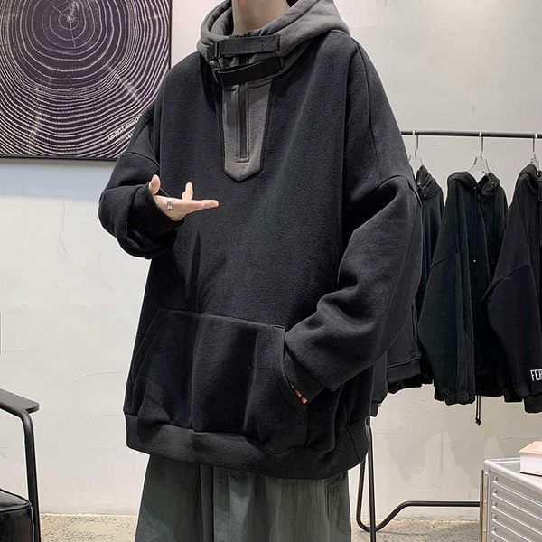 fried street high collar sweater autumn winter chic hoodie fish mouth coat design sense dark men's wear, Black
fried street high collar sweater autumn winter chic hoodie fish mouth coat design sense dark men's wear, Black