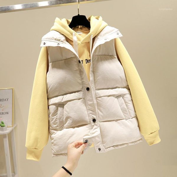 2020 new women sleeveless jacket winter short down cotton vest female casual loose stand collar warm waistcoat cc9861, Black;white
2020 new women sleeveless jacket winter short down cotton vest female casual loose stand collar warm waistcoat cc9861, Black;white