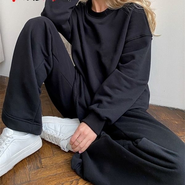 spring tracksuit casual women's trouser suit blue sweatshirt cotton 2 piece sets womens outfits oversize wide pants for women 220315, White
spring tracksuit casual women's trouser suit blue sweatshirt cotton 2 piece sets womens outfits oversize wide pants for women 220315, White