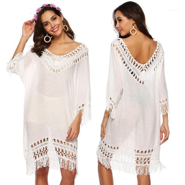 tassel beach dress v neck white cover up swimsuit bikini tunic ups women dresses bathing suit 2020 summer beachwear short sleeve1, White;black
tassel beach dress v neck white cover up swimsuit bikini tunic ups women dresses bathing suit 2020 summer beachwear short sleeve1, White;black