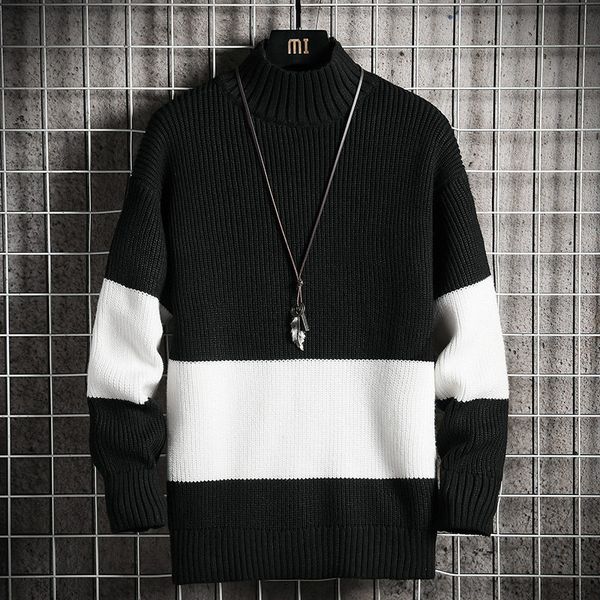 2021 new spring fall streetwear japanese style male harajuku long turtelneck sweater 3fq5, White;black
2021 new spring fall streetwear japanese style male harajuku long turtelneck sweater 3fq5, White;black