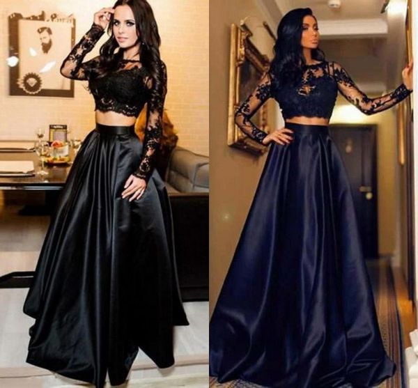black lace celebrity evening dresses long 2020 two pieces long sleeves appliques formal prom party gowns vestido de noche custom
black lace celebrity evening dresses long 2020 two pieces long sleeves appliques formal prom party gowns vestido de noche custom