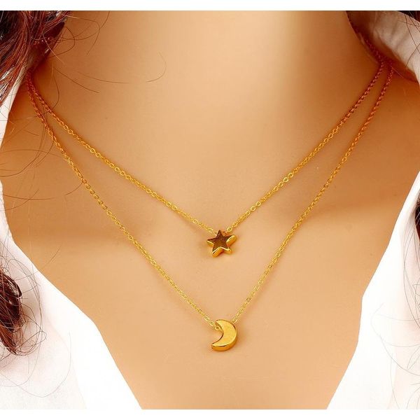 european and american multi - chain necklace big temperament five - pointed star moon clavi sqczsy beauty888, Silver
european and american multi - chain necklace big temperament five - pointed star moon clavi sqczsy beauty888, Silver