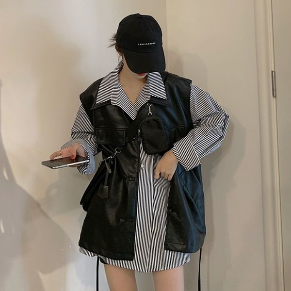 ipj6p niche leather vest women's autumn gyh3q style waistcoat waistcoat loose overcoat overcoat design sense pu chic fashion korean, White;black
ipj6p niche leather vest women's autumn gyh3q style waistcoat waistcoat loose overcoat overcoat design sense pu chic fashion korean, White;black