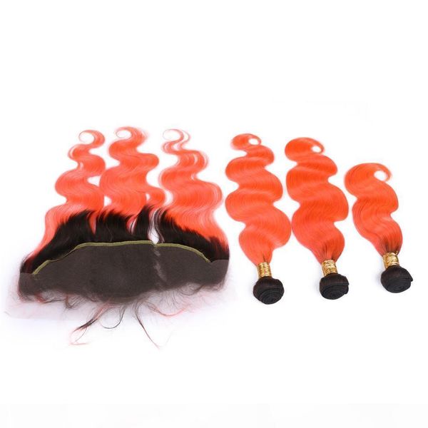 black and orange ombre virgin brazilian human hair wefts with frontal body wave #1b orange ombre 13x4 lace frontal closure with 3 bundles, Black;brown
black and orange ombre virgin brazilian human hair wefts with frontal body wave #1b orange ombre 13x4 lace frontal closure with 3 bundles, Black;brown