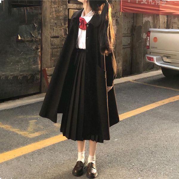 women's wool & blends japanese student style winter coat elegant woolen women jackets jacket outwear plaszcz damski clothing be50nz, Black
women's wool & blends japanese student style winter coat elegant woolen women jackets jacket outwear plaszcz damski clothing be50nz, Black