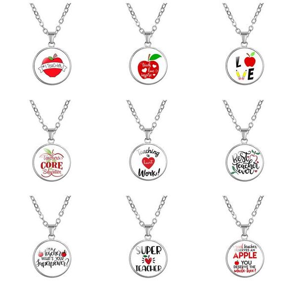 creative simple time gem choker teacher necklace glass apple necklace pendant for teacher's day gift, Silver
creative simple time gem choker teacher necklace glass apple necklace pendant for teacher's day gift, Silver