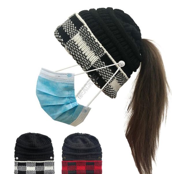 women winter warm knit ponytail hats beanies plaid cuff patchwork crochet hat with face mask button designers knitted skull caps d102710, Silver
women winter warm knit ponytail hats beanies plaid cuff patchwork crochet hat with face mask button designers knitted skull caps d102710, Silver