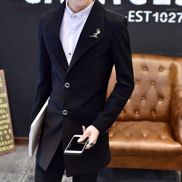 men's suits & blazers versma 2021 korean slim fit casual men blazer suit jacket coat for summer red long leisure stage costumes singers, White;black
men's suits & blazers versma 2021 korean slim fit casual men blazer suit jacket coat for summer red long leisure stage costumes singers, White;black