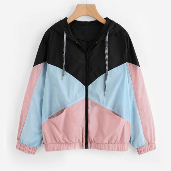 women's jackets ladies casual jacket women long sleeve patchwork hooded zipper pockets sport coat y906, Black;brown
women's jackets ladies casual jacket women long sleeve patchwork hooded zipper pockets sport coat y906, Black;brown