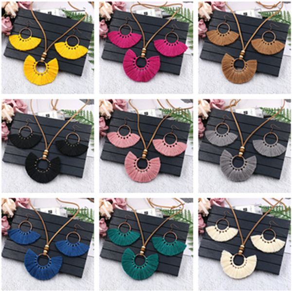 retro tassel earrings necklace set handmade multi colors bohemia women ethnic circle tassel jewelry set brincos dhl free, Silver
retro tassel earrings necklace set handmade multi colors bohemia women ethnic circle tassel jewelry set brincos dhl free, Silver