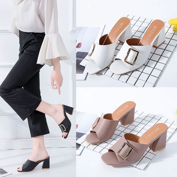 sagace women sandals solid color leaher thick bottom super high heels fish mouth shoes summer fashion ladies sandals slippers 1010, Black
sagace women sandals solid color leaher thick bottom super high heels fish mouth shoes summer fashion ladies sandals slippers 1010, Black