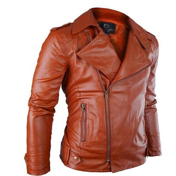 men motorcycle leather jacket men's pu leather jacket slim fit turn collar faux coat, Black
men motorcycle leather jacket men's pu leather jacket slim fit turn collar faux coat, Black