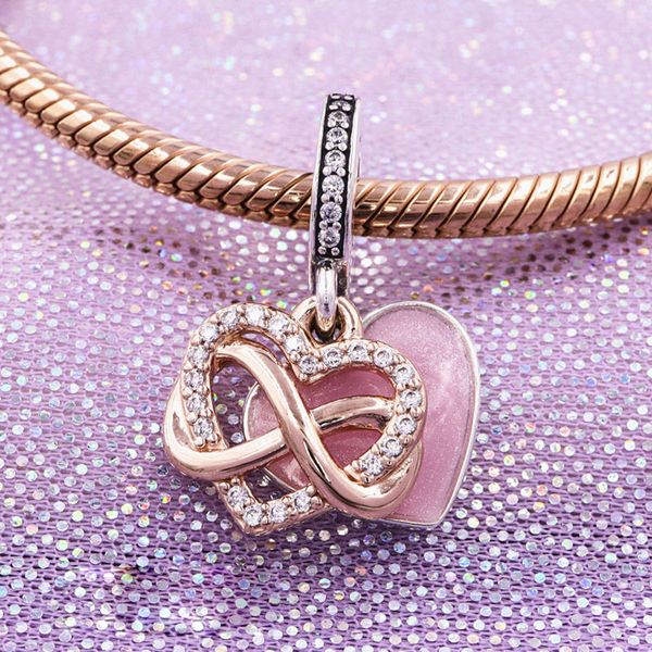 925 sterling silver sparkling infinity heart dangle pendant charm bead for european pandora jewelry charm bracelets, Black
925 sterling silver sparkling infinity heart dangle pendant charm bead for european pandora jewelry charm bracelets, Black