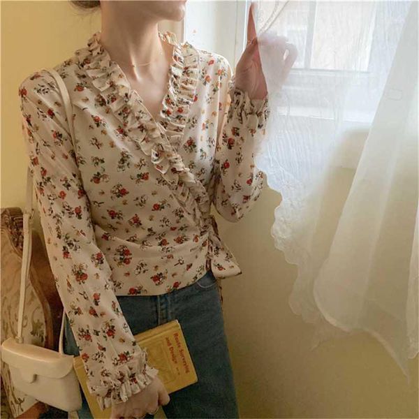 women ruffles chiffon blouses fashion v-neck butterfly sleeve blouses ladies long sleeves short style elegant floral 1, White
women ruffles chiffon blouses fashion v-neck butterfly sleeve blouses ladies long sleeves short style elegant floral 1, White