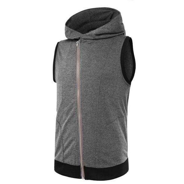 new european american outdoor sports fitness solid color sleeveless cardigan hoodie men, Black
new european american outdoor sports fitness solid color sleeveless cardigan hoodie men, Black