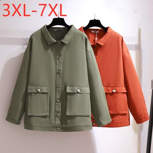 new ladies autumn winter plus size denim jacket for women large long sleeve loose cotton pocket green coat 3xl 4xl 5xl 6xl 7xl, Black;brown
new ladies autumn winter plus size denim jacket for women large long sleeve loose cotton pocket green coat 3xl 4xl 5xl 6xl 7xl, Black;brown