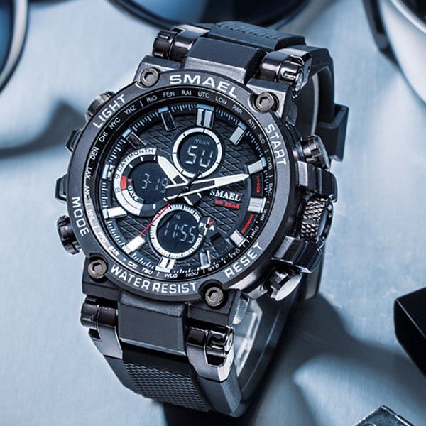 new smael 46mm 1803 quartz ditigal luminous watch mens student multifunction black metal watches 11 color a09b6, Slivery;brown
new smael 46mm 1803 quartz ditigal luminous watch mens student multifunction black metal watches 11 color a09b6, Slivery;brown